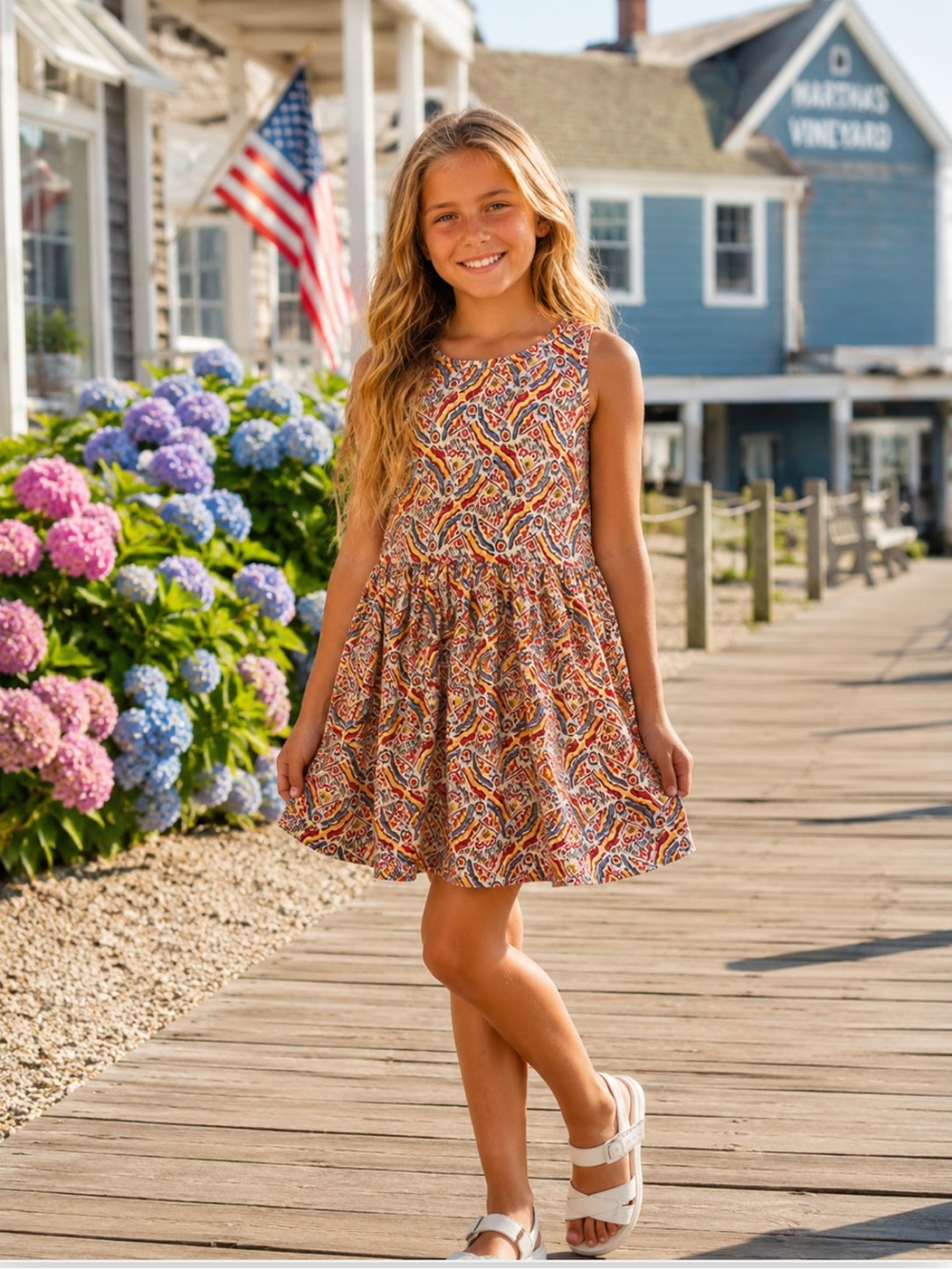 NWT Polo Ralph Lauren Girls' Riviera Print Jersey Dress Sundress Preppy Classic